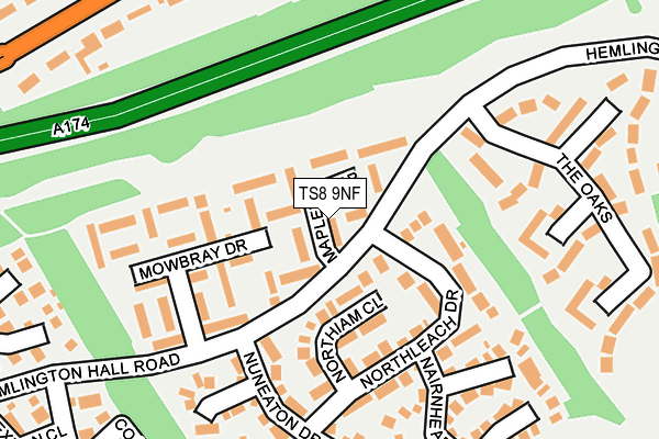 TS8 9NF map - OS OpenMap – Local (Ordnance Survey)