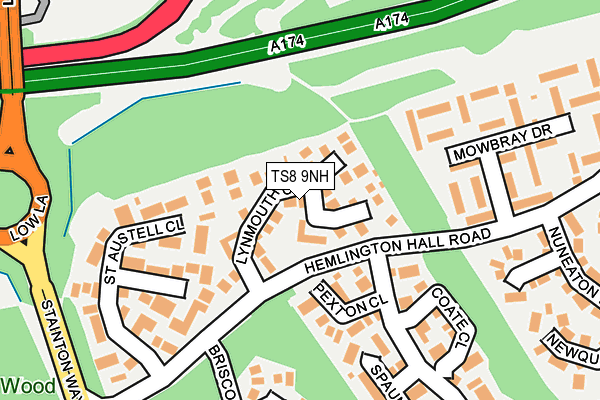 TS8 9NH map - OS OpenMap – Local (Ordnance Survey)