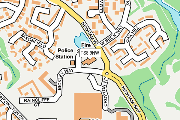 TS8 9NW map - OS OpenMap – Local (Ordnance Survey)