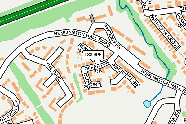 TS8 9PE map - OS OpenMap – Local (Ordnance Survey)