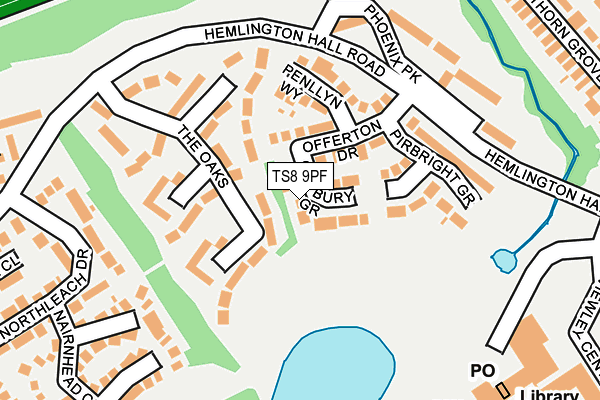 TS8 9PF map - OS OpenMap – Local (Ordnance Survey)