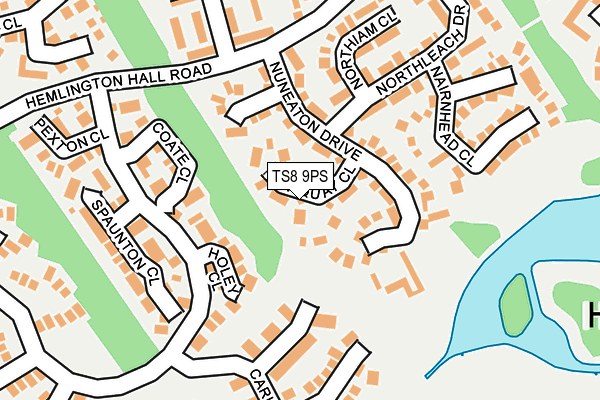 TS8 9PS map - OS OpenMap – Local (Ordnance Survey)