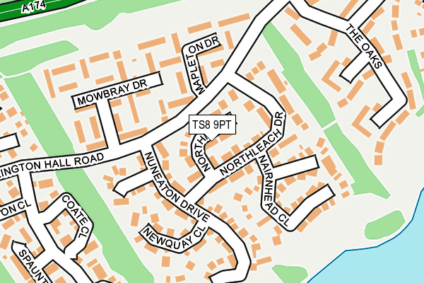 TS8 9PT map - OS OpenMap – Local (Ordnance Survey)