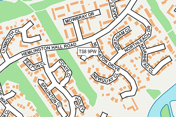 TS8 9PW map - OS OpenMap – Local (Ordnance Survey)