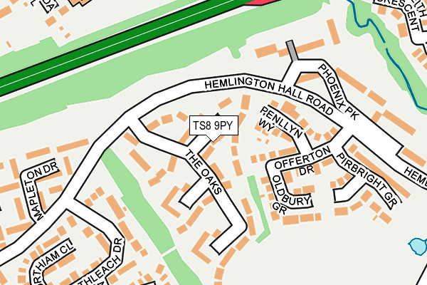 TS8 9PY map - OS OpenMap – Local (Ordnance Survey)