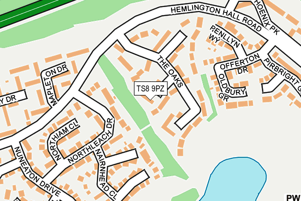 TS8 9PZ map - OS OpenMap – Local (Ordnance Survey)