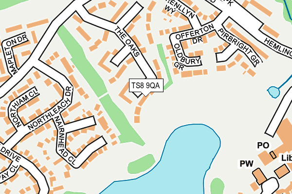 TS8 9QA map - OS OpenMap – Local (Ordnance Survey)