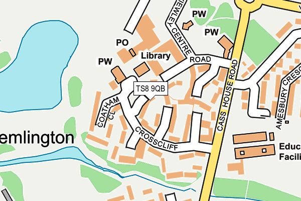 TS8 9QB map - OS OpenMap – Local (Ordnance Survey)