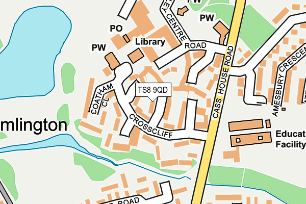 TS8 9QD map - OS OpenMap – Local (Ordnance Survey)