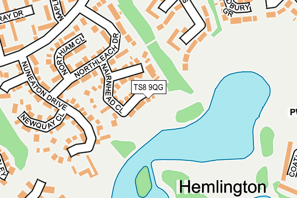 TS8 9QG map - OS OpenMap – Local (Ordnance Survey)