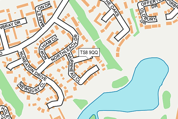 TS8 9QQ map - OS OpenMap – Local (Ordnance Survey)