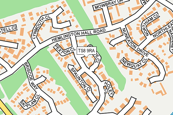 TS8 9RA map - OS OpenMap – Local (Ordnance Survey)