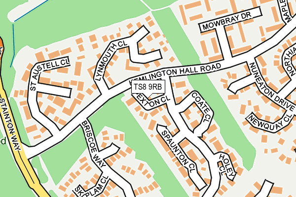 TS8 9RB map - OS OpenMap – Local (Ordnance Survey)