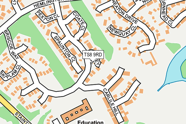 TS8 9RD map - OS OpenMap – Local (Ordnance Survey)