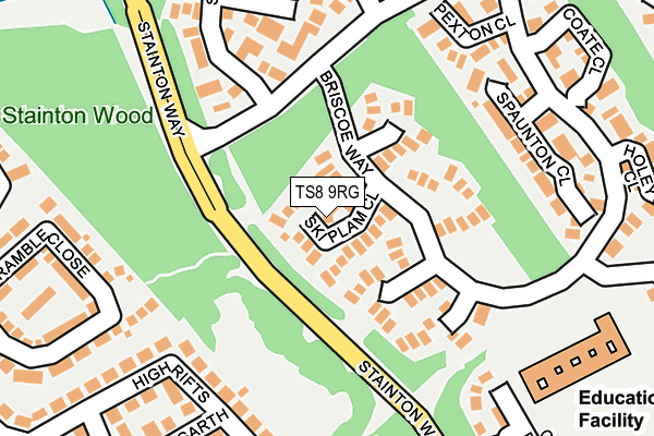 TS8 9RG map - OS OpenMap – Local (Ordnance Survey)