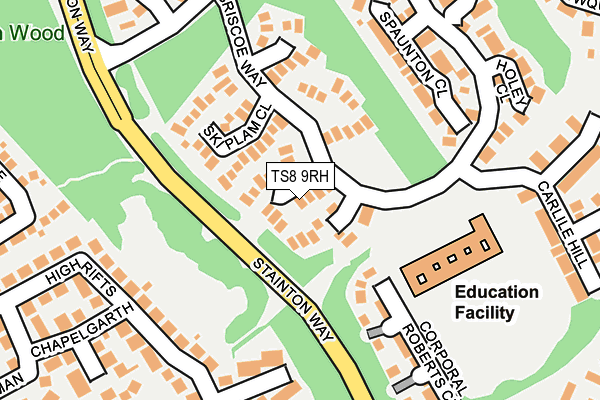 TS8 9RH map - OS OpenMap – Local (Ordnance Survey)