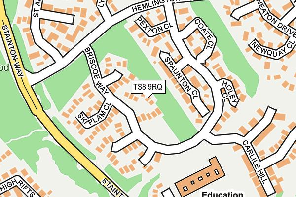 TS8 9RQ map - OS OpenMap – Local (Ordnance Survey)