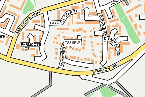 TS8 9RW map - OS OpenMap – Local (Ordnance Survey)