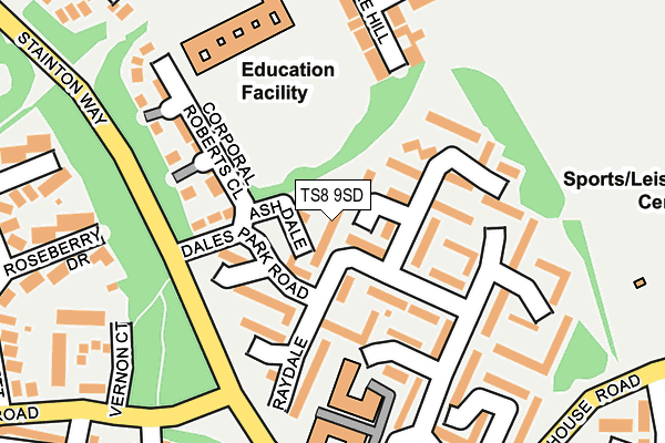 TS8 9SD map - OS OpenMap – Local (Ordnance Survey)