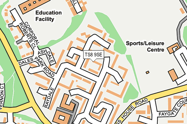 TS8 9SE map - OS OpenMap – Local (Ordnance Survey)