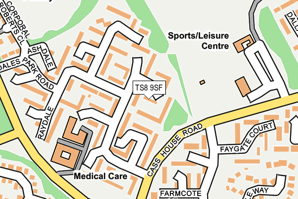 TS8 9SF map - OS OpenMap – Local (Ordnance Survey)