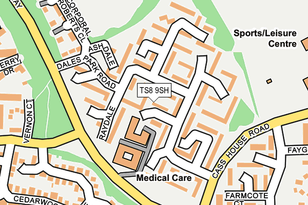 TS8 9SH map - OS OpenMap – Local (Ordnance Survey)