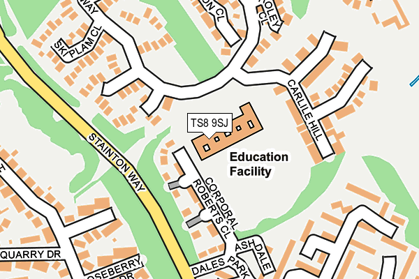 TS8 9SJ map - OS OpenMap – Local (Ordnance Survey)