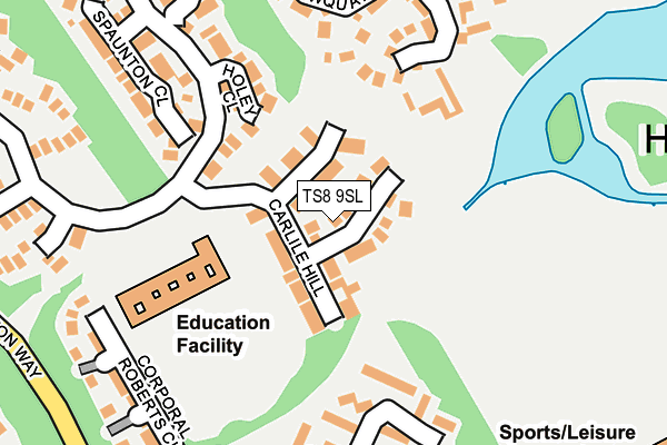 TS8 9SL map - OS OpenMap – Local (Ordnance Survey)