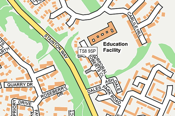 TS8 9SP map - OS OpenMap – Local (Ordnance Survey)