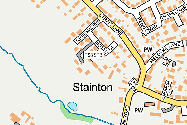 TS8 9TB map - OS OpenMap – Local (Ordnance Survey)