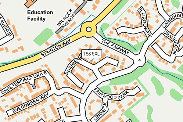 TS8 9XL map - OS OpenMap – Local (Ordnance Survey)