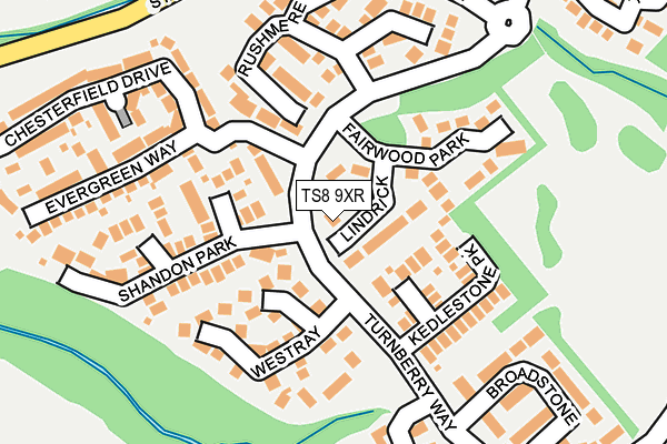 TS8 9XR map - OS OpenMap – Local (Ordnance Survey)