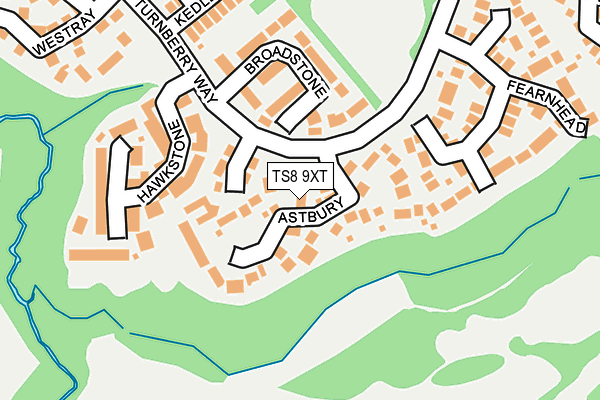 TS8 9XT map - OS OpenMap – Local (Ordnance Survey)