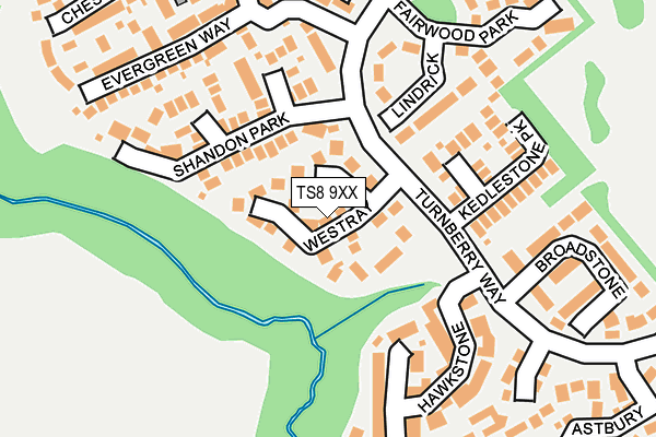 TS8 9XX map - OS OpenMap – Local (Ordnance Survey)