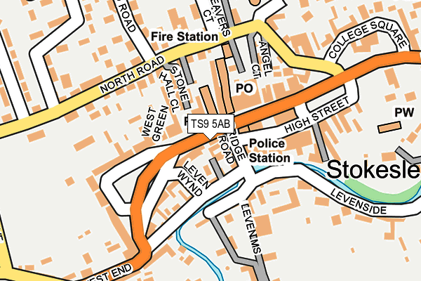 TS9 5AB map - OS OpenMap – Local (Ordnance Survey)