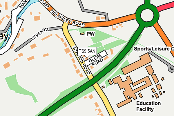 TS9 5AN map - OS OpenMap – Local (Ordnance Survey)