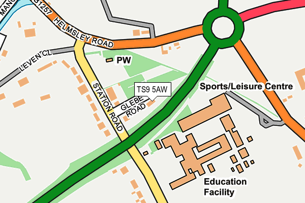 TS9 5AW map - OS OpenMap – Local (Ordnance Survey)