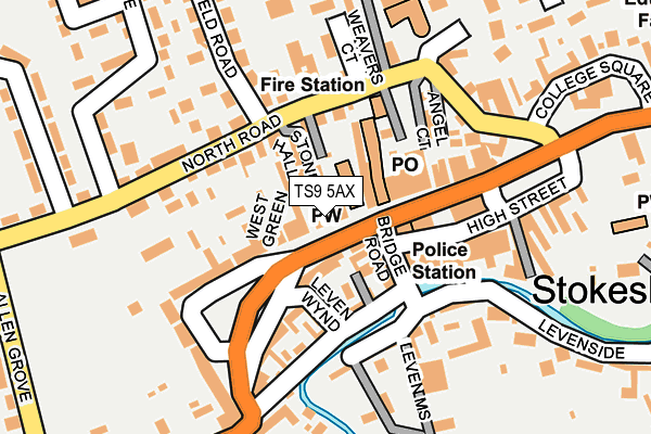 TS9 5AX map - OS OpenMap – Local (Ordnance Survey)