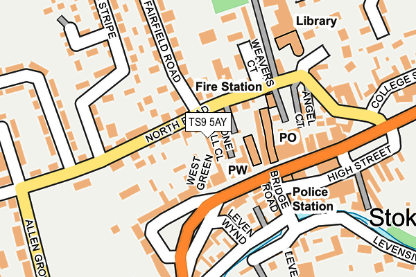 TS9 5AY map - OS OpenMap – Local (Ordnance Survey)