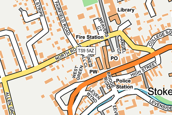 TS9 5AZ map - OS OpenMap – Local (Ordnance Survey)