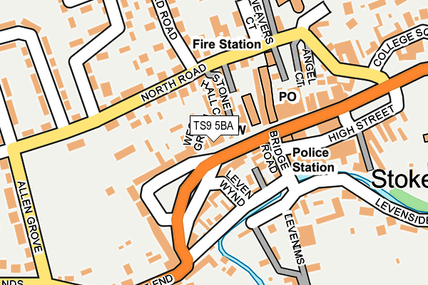 TS9 5BA map - OS OpenMap – Local (Ordnance Survey)
