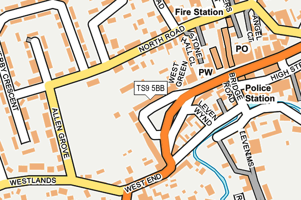 TS9 5BB map - OS OpenMap – Local (Ordnance Survey)