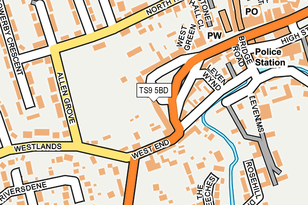 TS9 5BD map - OS OpenMap – Local (Ordnance Survey)