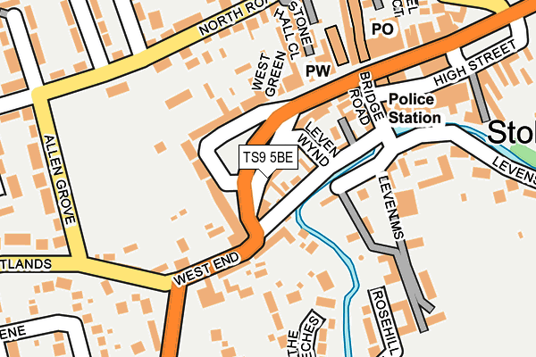 TS9 5BE map - OS OpenMap – Local (Ordnance Survey)