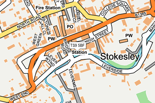 TS9 5BF map - OS OpenMap – Local (Ordnance Survey)