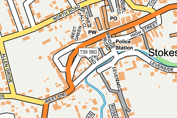 TS9 5BG map - OS OpenMap – Local (Ordnance Survey)