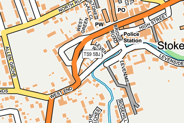 TS9 5BJ map - OS OpenMap – Local (Ordnance Survey)