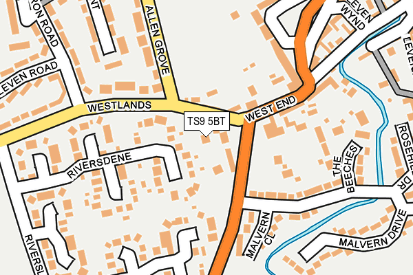 TS9 5BT map - OS OpenMap – Local (Ordnance Survey)