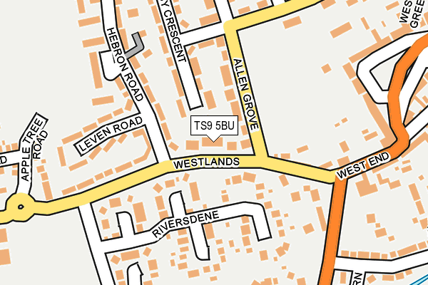 TS9 5BU map - OS OpenMap – Local (Ordnance Survey)