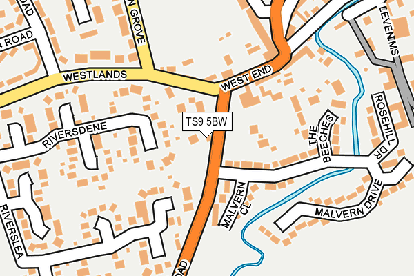 TS9 5BW map - OS OpenMap – Local (Ordnance Survey)